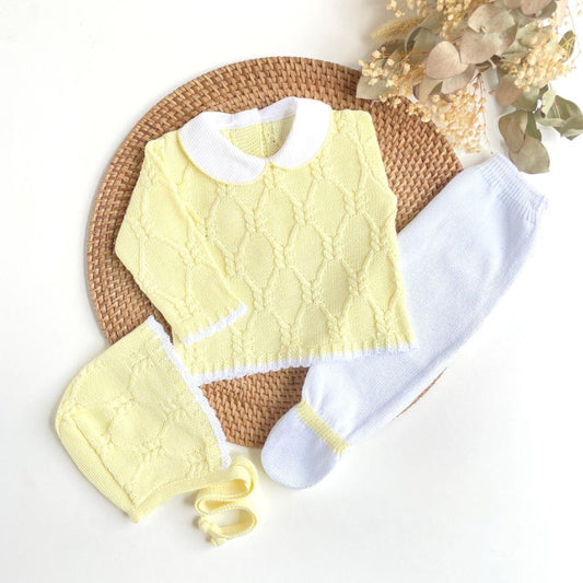 PRIMERA PUESTA BORDADO ROMBO AMARILLO