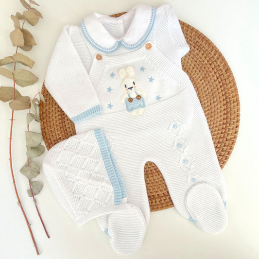 PETO CONEJO BLANCO AZUL