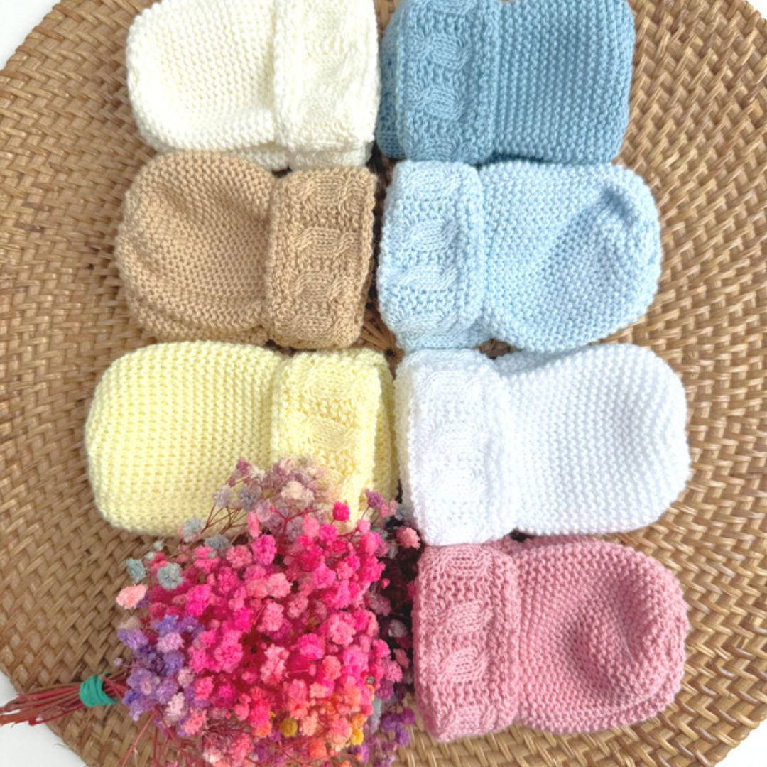 Manoplas tejidas Azul bebé