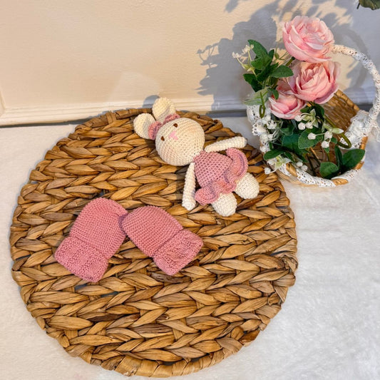 Manoplas tejidas, Rosa empolvado